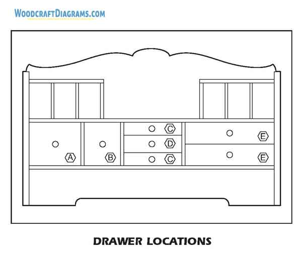 Wooden Desk Organizer Plans Blueprints 05 Drawer Locations
