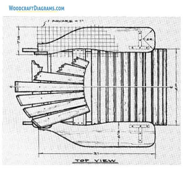 Diy Adirondack Chair Plans Blueprints 03 Top View