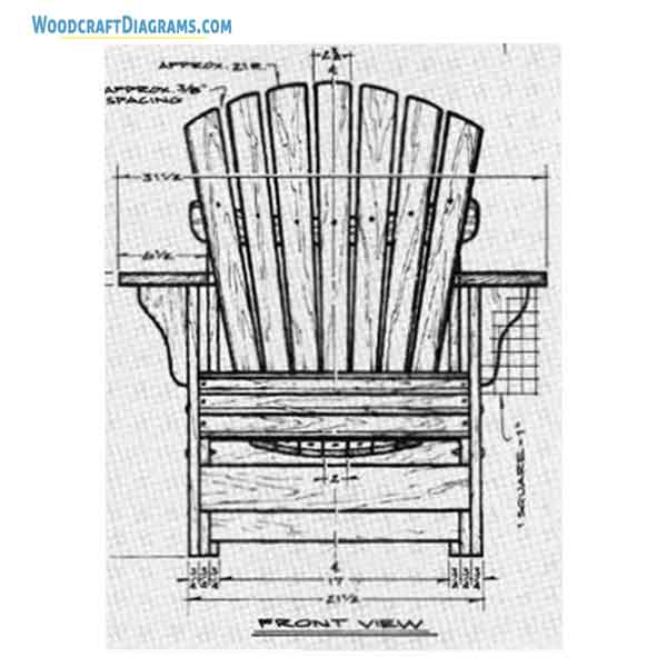 Diy Adirondack Chair Plans Blueprints 05 Front View
