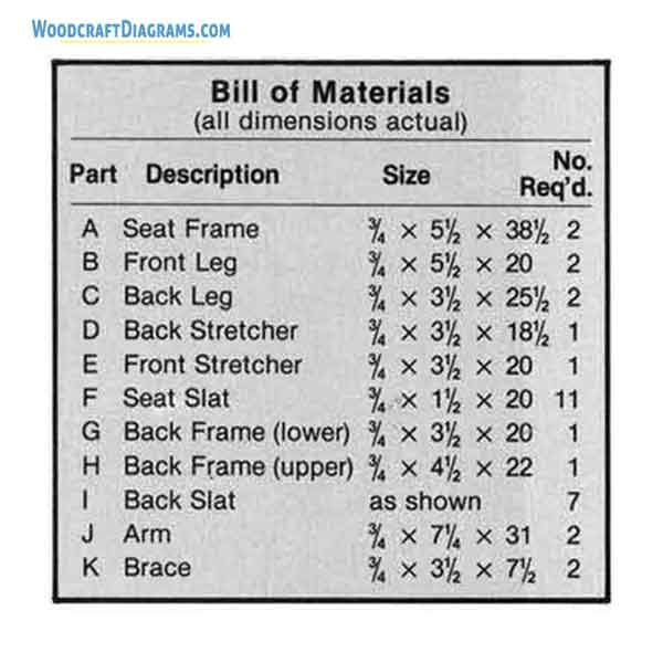 Modern Adirondack Chair Plans Blueprints 01 Materials List