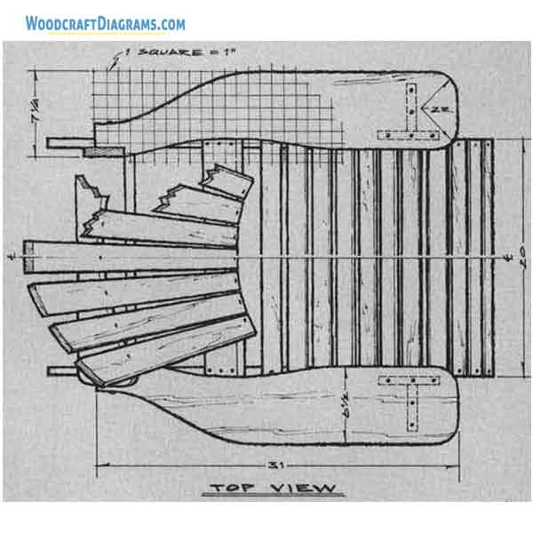 Modern Adirondack Chair Plans Blueprints 02 Top View Layout