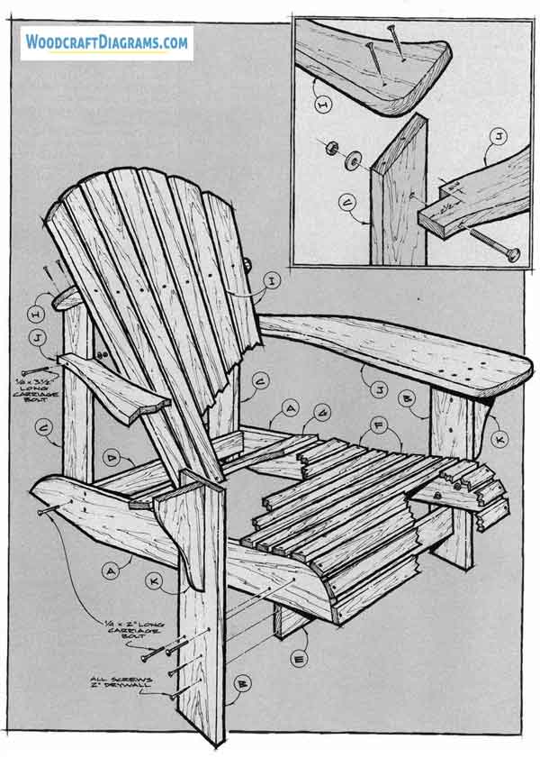 Modern Adirondack Chair Plans Blueprints 06 Structural Layout Full
