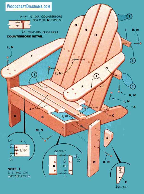 Simple Adirondack Chair Plans Blueprints 01 Structural Layout