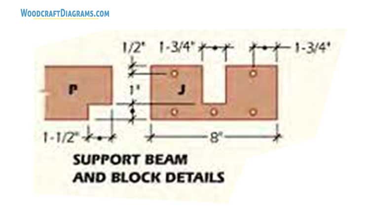 Diy Queen Size Bed Plans Blueprints 05 Support Beam Block Details