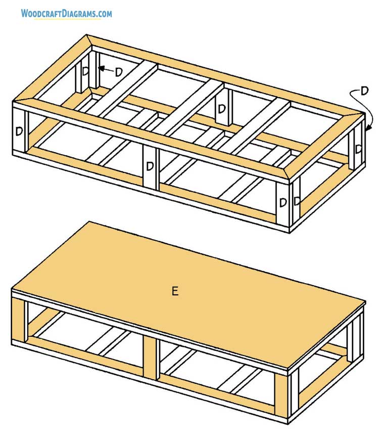 Diy Simple Day Bed Plans Blueprints 05 Rectangular Assembly