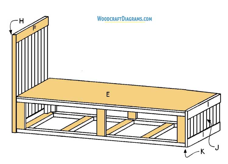 Diy Simple Day Bed Plans Blueprints 07 Attach Back Assembly
