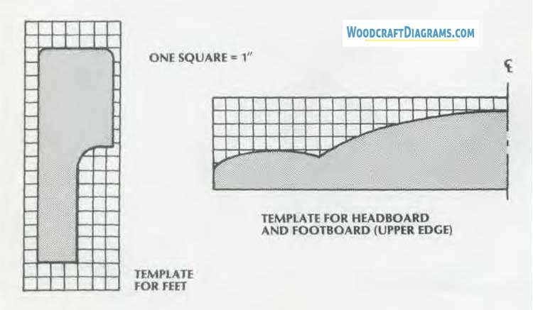Diy Simple Twin Bed Frame Plans Blueprints 04 Footboard Template