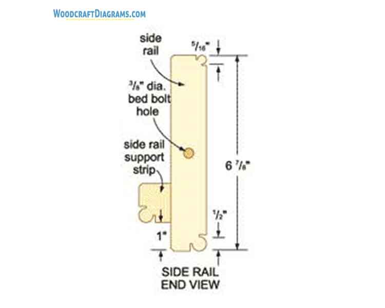 Diy Twin Bunk Bed Plans Blueprints 05 Side Rail End Profile
