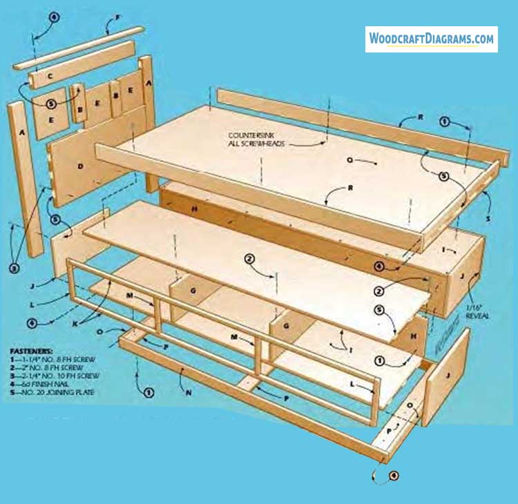 Diy Twin Platform Bed With Storage Plans Blueprints 01 Structural Layout