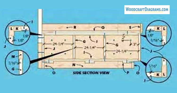 Diy Twin Platform Bed With Storage Plans Blueprints 03 Side Section Cutting 