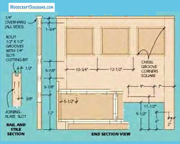 Diy Twin Platform Bed With Storage Plans Blueprints 04 Rail Stile Details