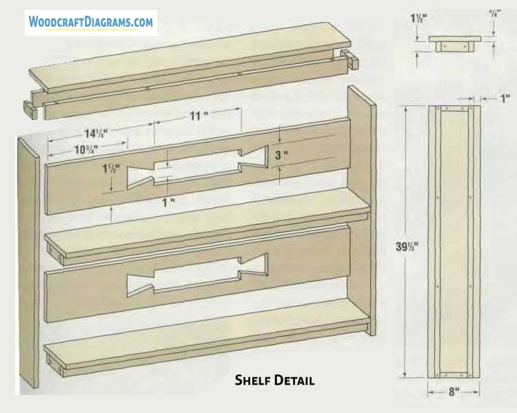 Kids Loft Bed With Stairs Plans Blueprints 06 Shelf Detail