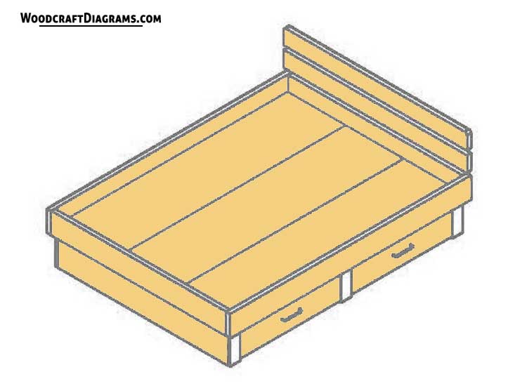 Queen Size Bed Frame With Drawers Plans Blueprints 00 Draft Design