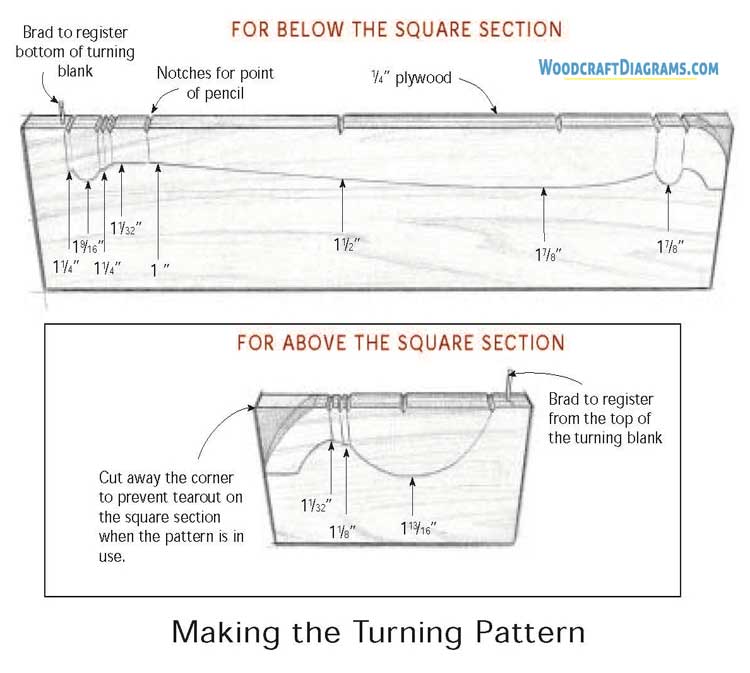 Shaker Style Bed Frame Plans Blueprints 08 Square Turning Pattern