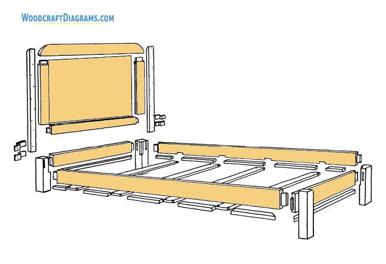 Simple Bed Frame Plans Blueprints 01 Structural Layout