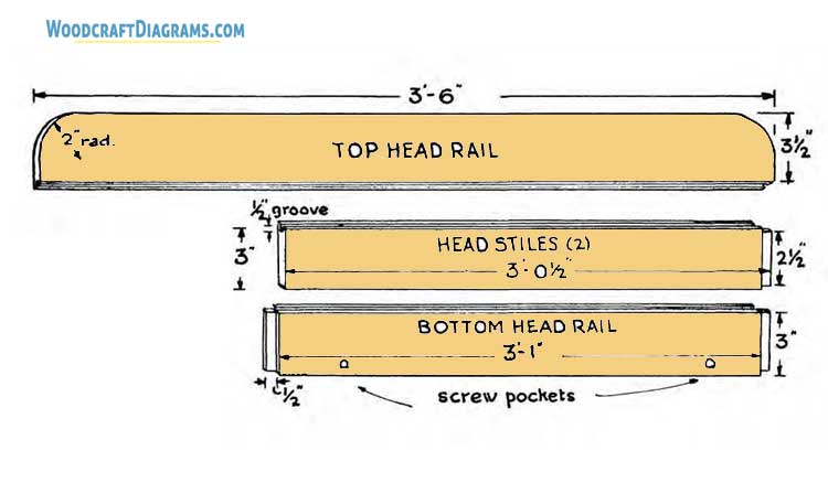 Simple Bed Frame Plans Blueprints 05 Top Head Stiles