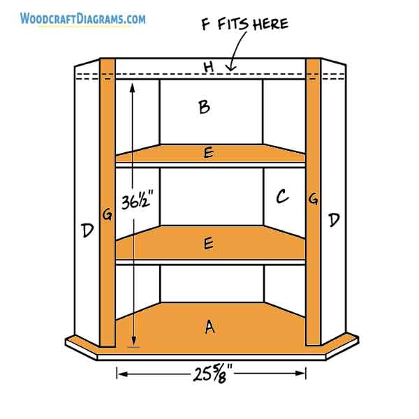 Corner Wall Cabinet Plans Blueprints 04 Shelf Structure