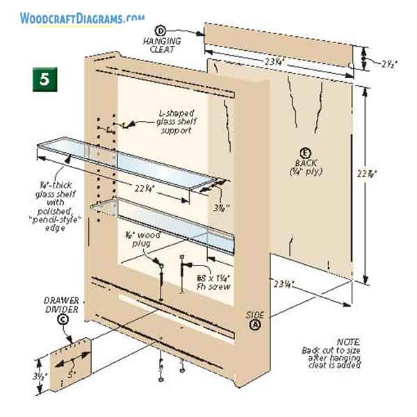 Display Cabinet Plans Blueprints 07 Installing Shelves
