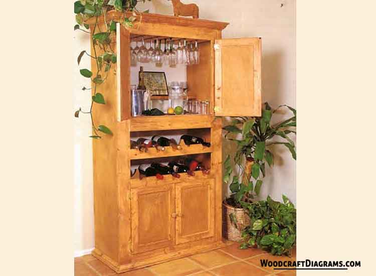 Wine Cabinet Plans Blueprints For A Lovely Storage Rack And Case