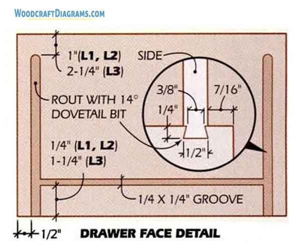 Diy Office Desk Plans Blueprints 05 Drawer Face Detail