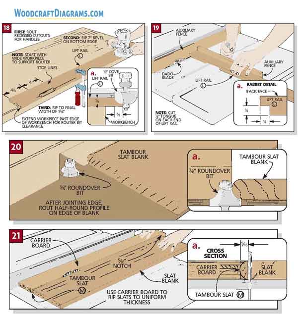 Roll Top Desk Plans Blueprints 14 Carrier Rip Slat