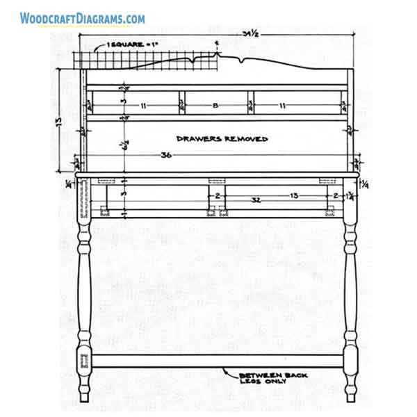 Writing Desk Woodworking Plans Blueprints 03 Cutting Details